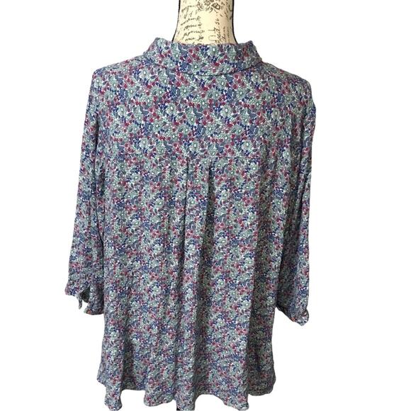 Vintage X America Elsie Women Medium Top Blouse Ditsy Floral Peplum Boho Spring - Picture 2 of 16